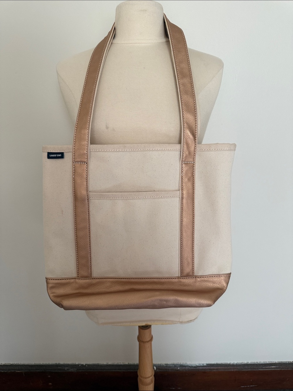 Lands' End Canvas Tote with Rose Gold Trim